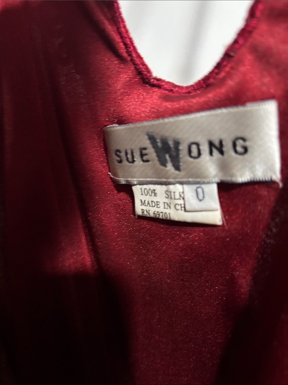 Sue Wong Deep Red Beaded Spaghetti-Strap Mini Dress - Picture 2 of 6